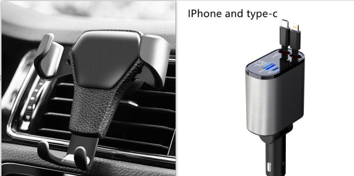 KFZ-Schnellladegerät 100W · ausziehbare Kabel USB-C & Lightning