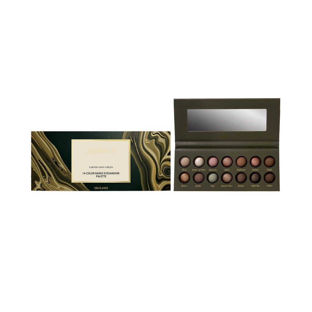 14‑Farben‑Palette Erde‑Olive Augenstift | LuxeStyle