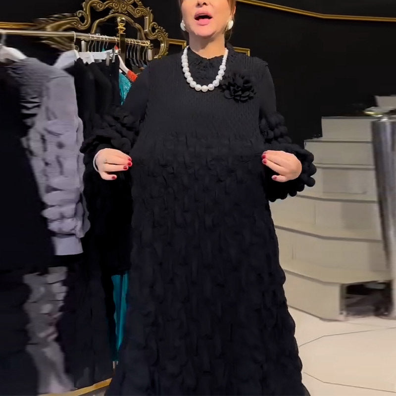 Damen Plissee-Kleid mit weitem Rock