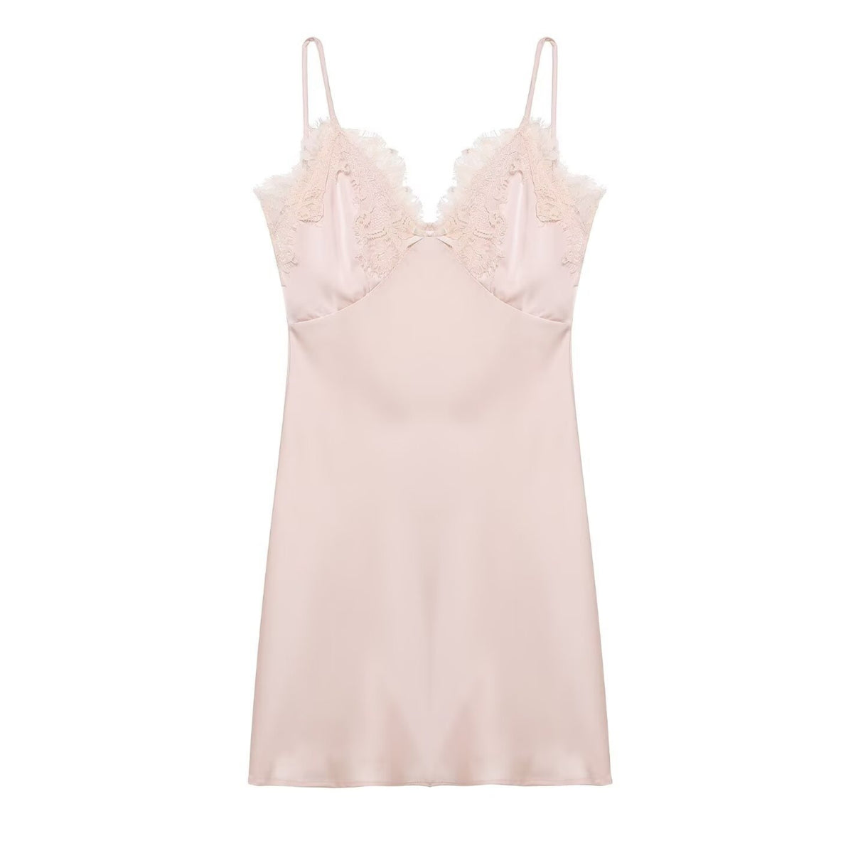 Spitzenbesetztes Satin-Slipdress – Bild 6 | LuxeStyle