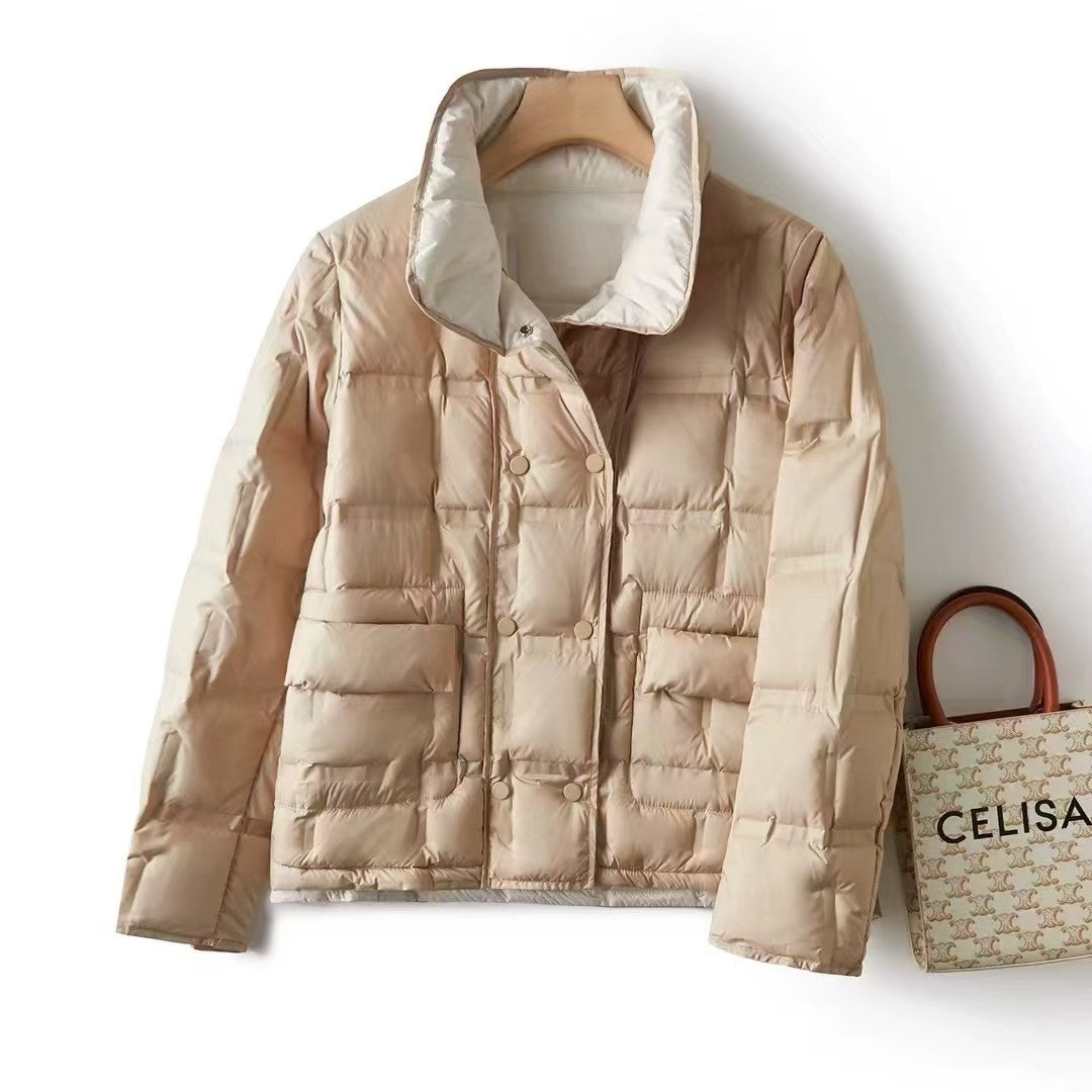 Doppelseitige Stehkragenjacke für Damen