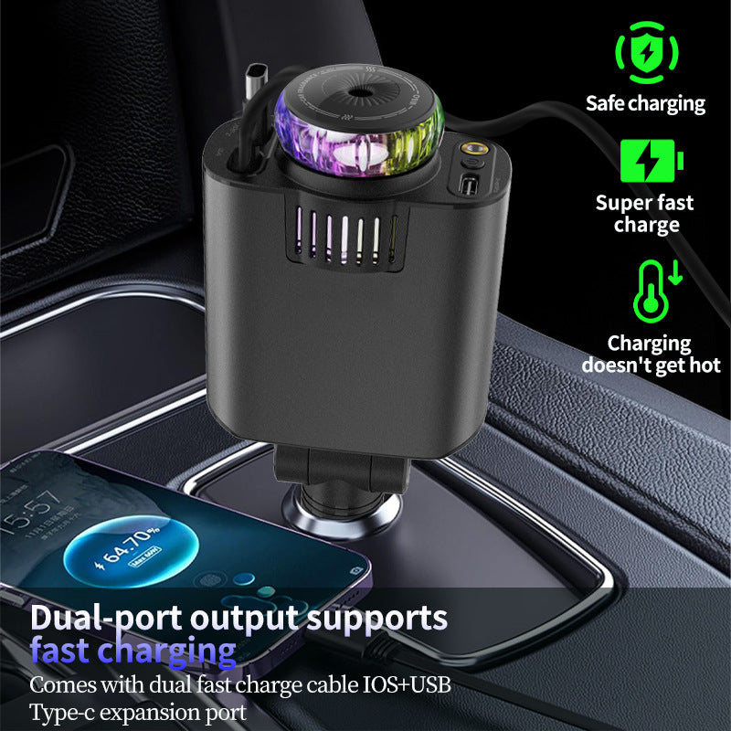 Multifunktionales Auto-Ladegerät mit Violettlicht