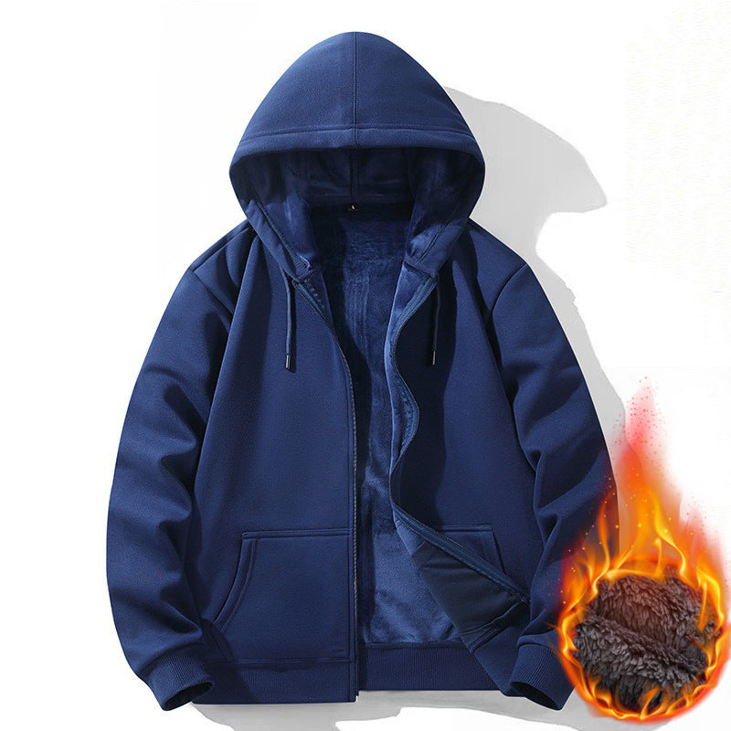 Herren Kapuzen-Cardigan Fleece-gefüttert