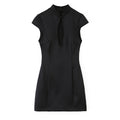 Mini-Kleid aus Satin-Polyester mit Schlitz