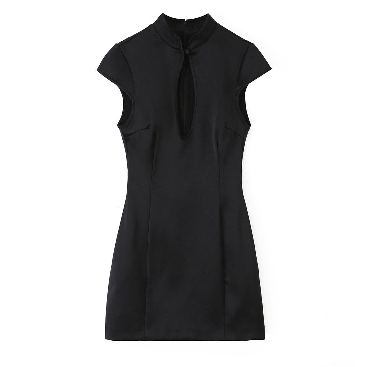Mini-Kleid aus Satin-Polyester mit Schlitz