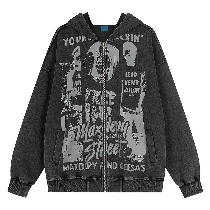 Vintage-Stil Kapuzen-Cardigan für Frühling & Herbst