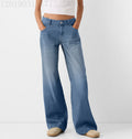 Weite Damenjeans in Uni-Farben