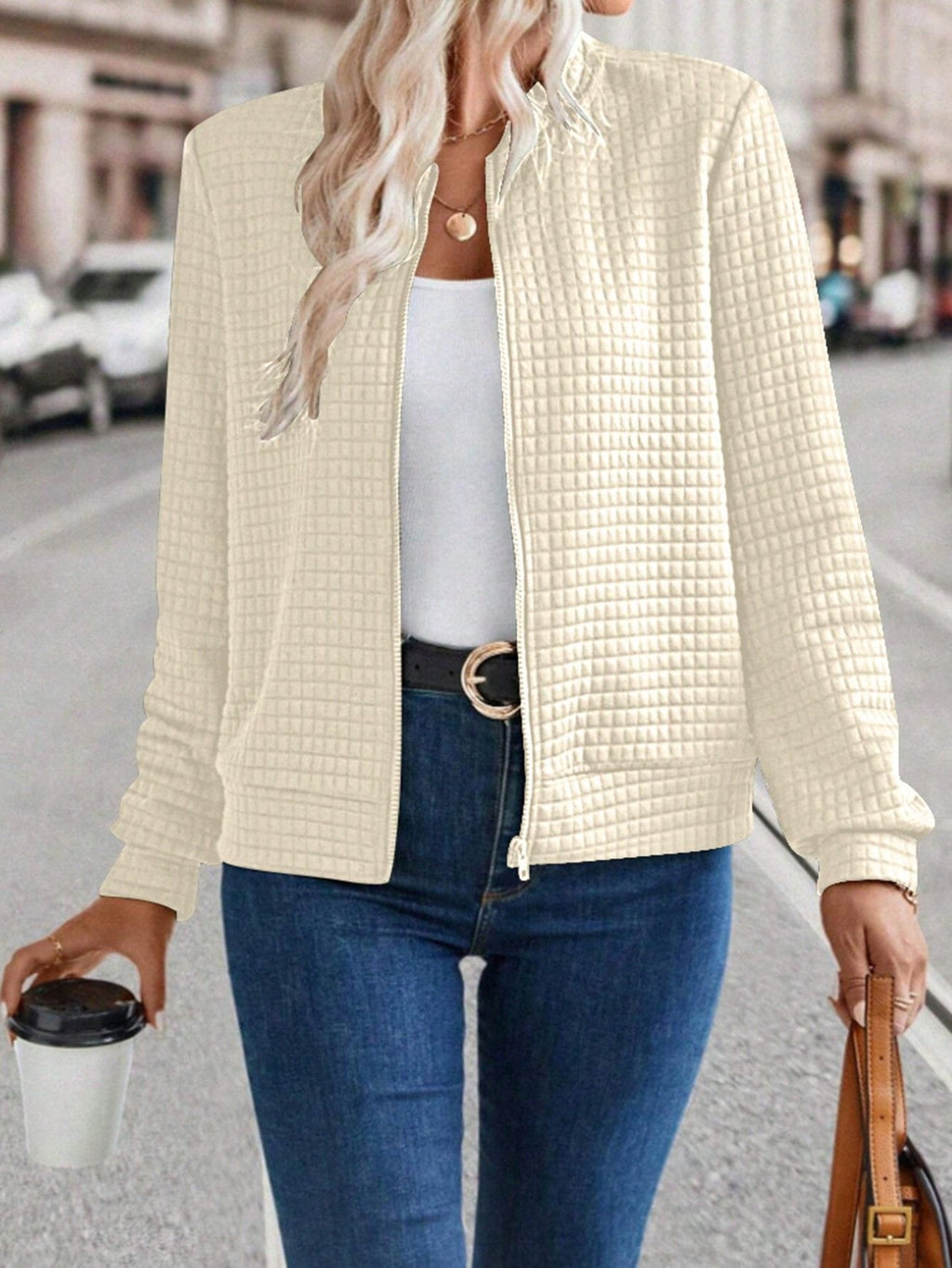 Lässiger Damen Cardigan mit Reissverschluss