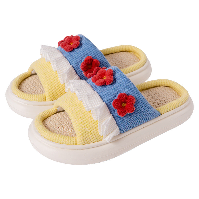 Linen Sandalen für Zuhause – offene Zehen, Bänder – Bild 5 | LuxeStyle