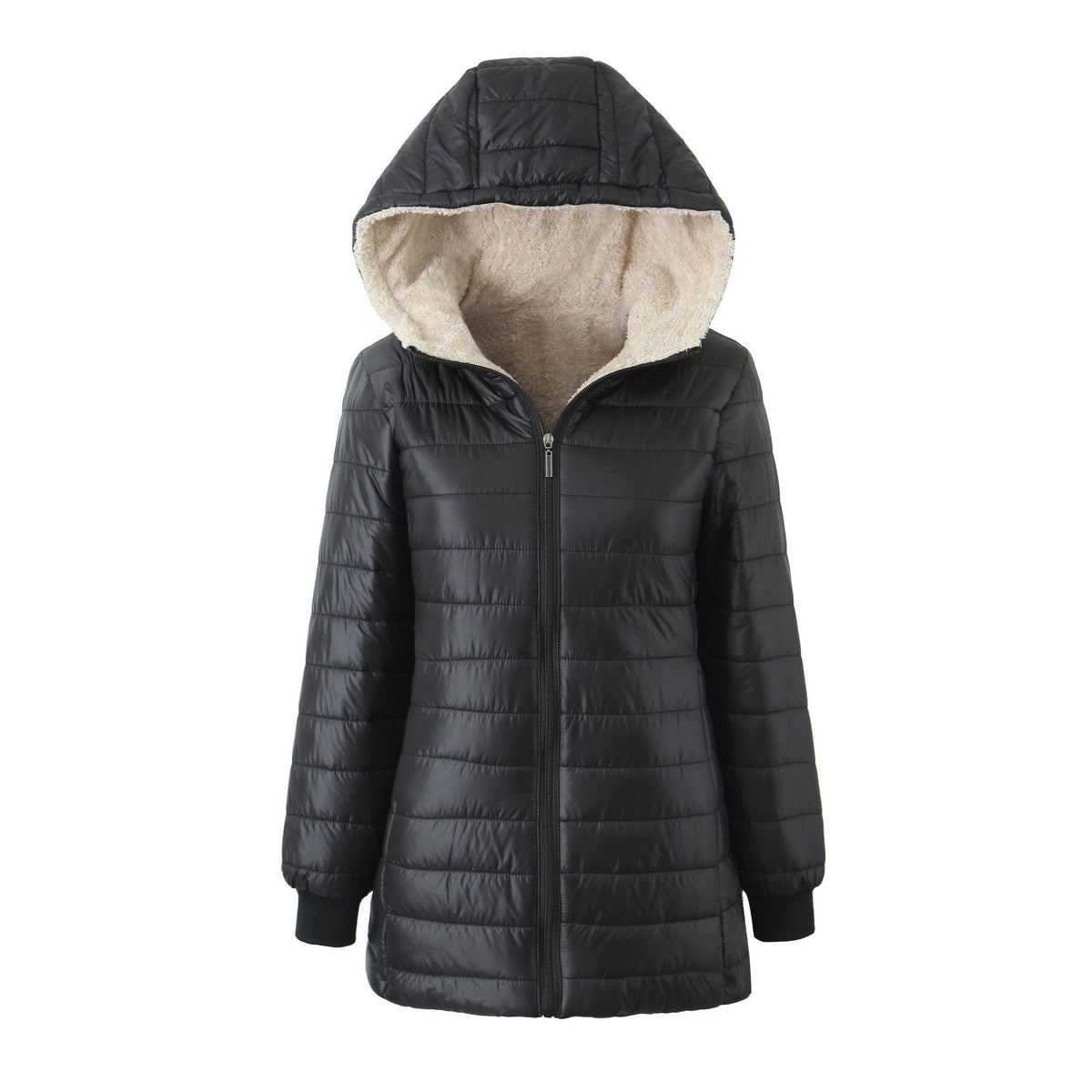 Fleece‑gefüllter Mantel mit Kapuze – Bild 11 | LuxeStyle