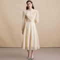 Apricot Maxi-Kleid mit Spitze und Korsett