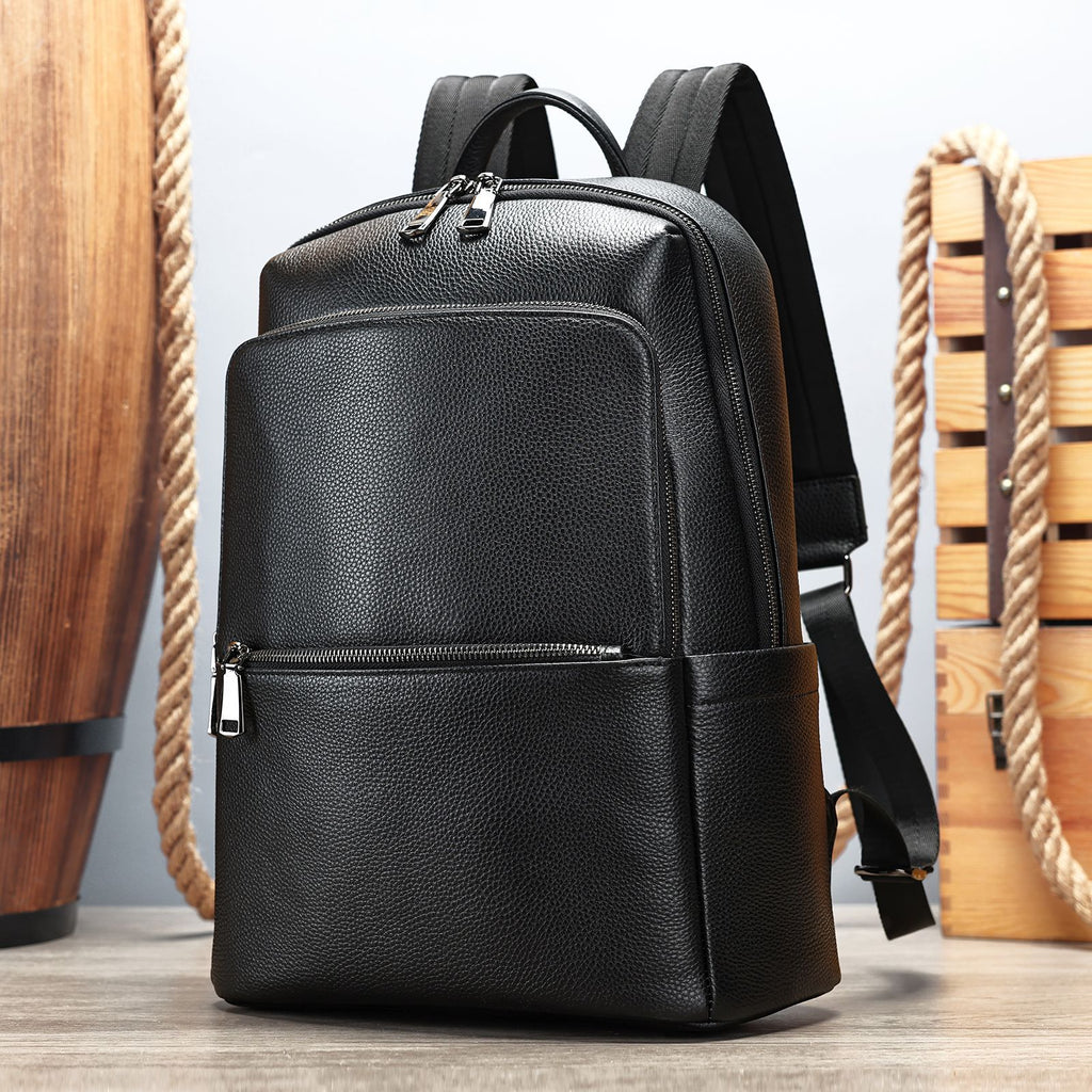 Rucksack mit Ledergriff, 20-35 L | LuxeStyle