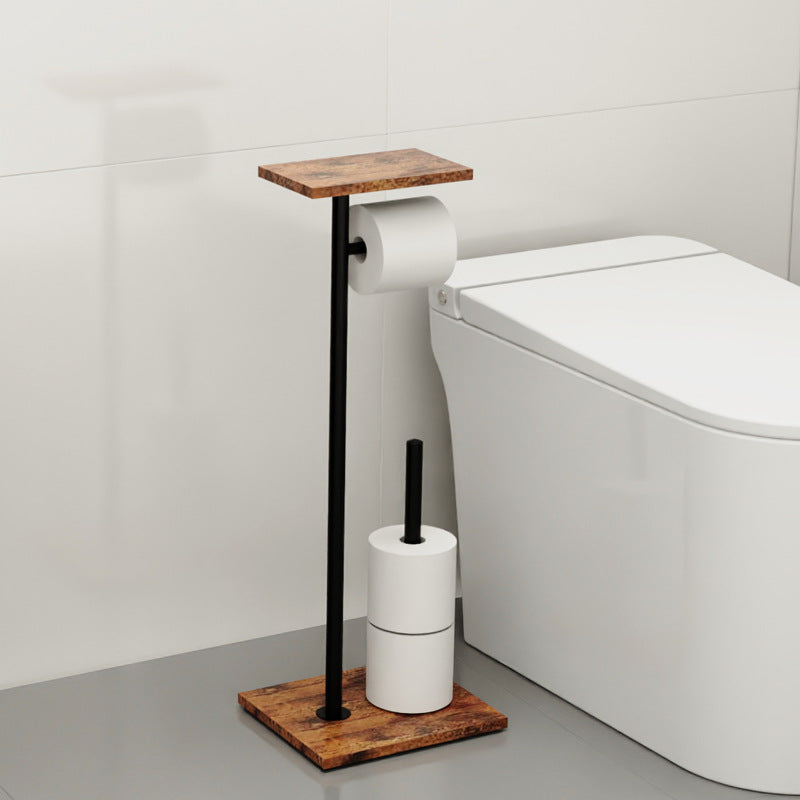 Toilettenpapierhalter aus Holz mit Telefonablage