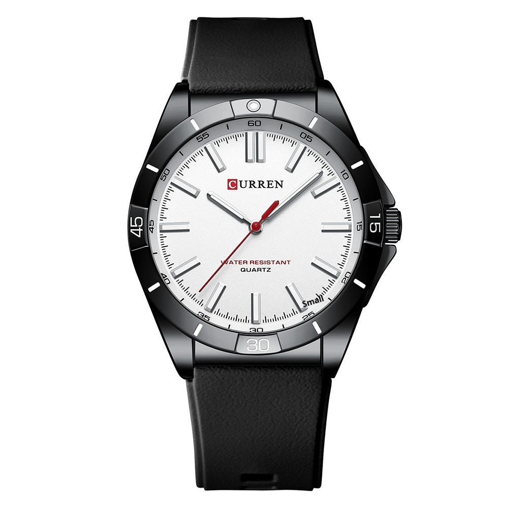 Unisex-Runduhr mit Silikonarmband, wasserdicht
