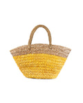 Handwoven straw beach tote bag