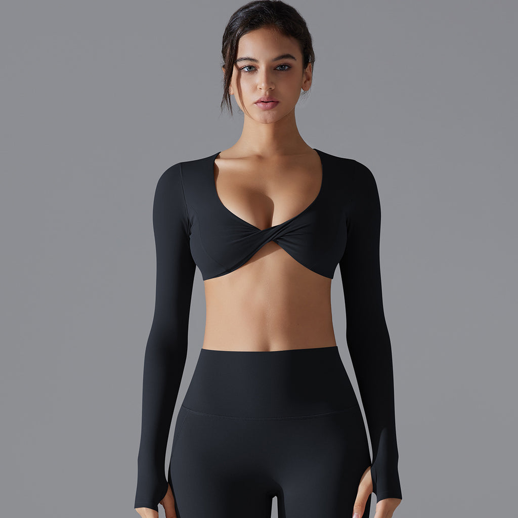 Atmungsaktives Top mit V‑Ausschnitt, schlanker Schnitt – Bild 5 | LuxeStyle