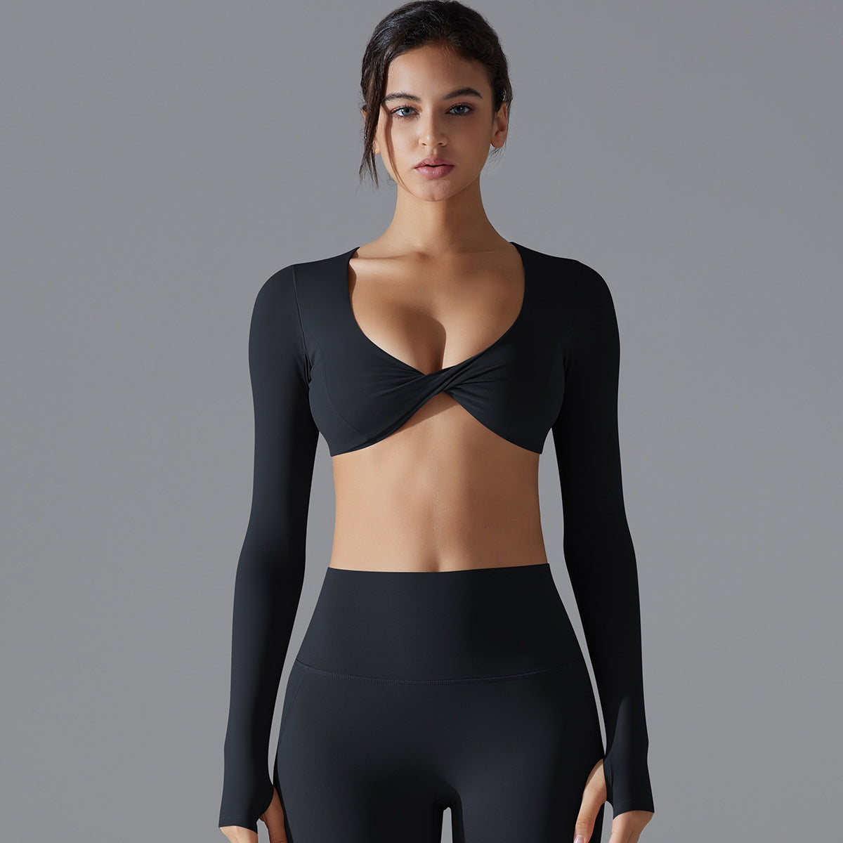 Atmungsaktives Top mit V‑Ausschnitt, schlanker Schnitt – Bild 5 | LuxeStyle