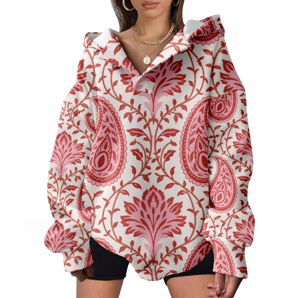 Blumenprint Langarmpulli Damen