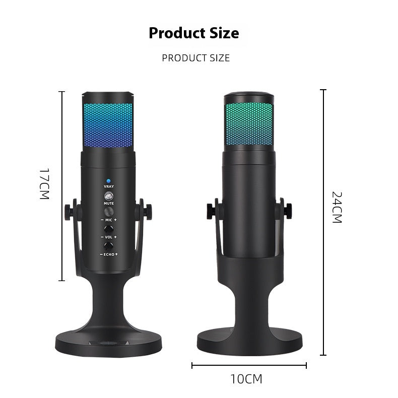 RGB USB Kondensator-Mikrofon mit Stimmungslicht