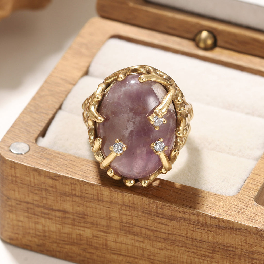 Verstellbarer Tigerauge-Ring für Damen