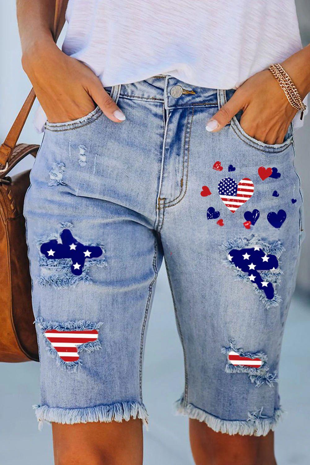 Cropped Straight-Leg Jeans mit Rissen