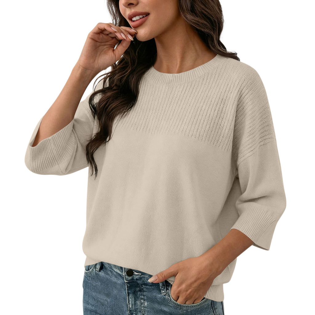 Rundhals-Strickpullover für Damen