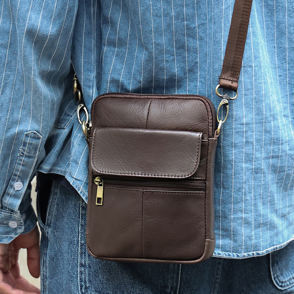 Crossbody-Tasche aus echtem Leder – 6710 Braun – Bild 2 | LuxeStyle
