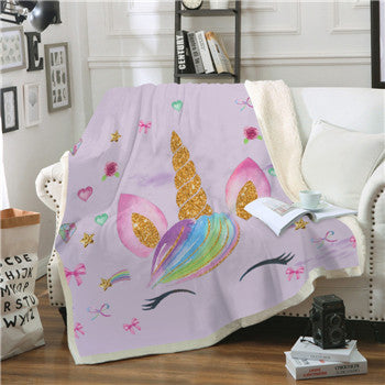 Kuschelige Plüschdecke mit Cartoon-Print