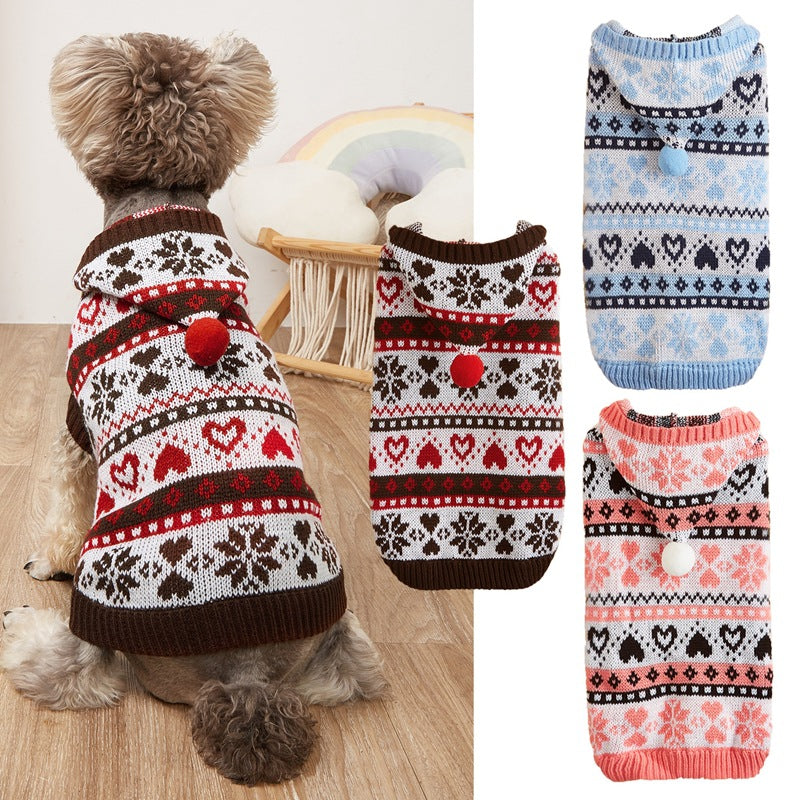 Hundepullover gestrickt mit Schneeflockenmuster – Bild 5 | LuxeStyle