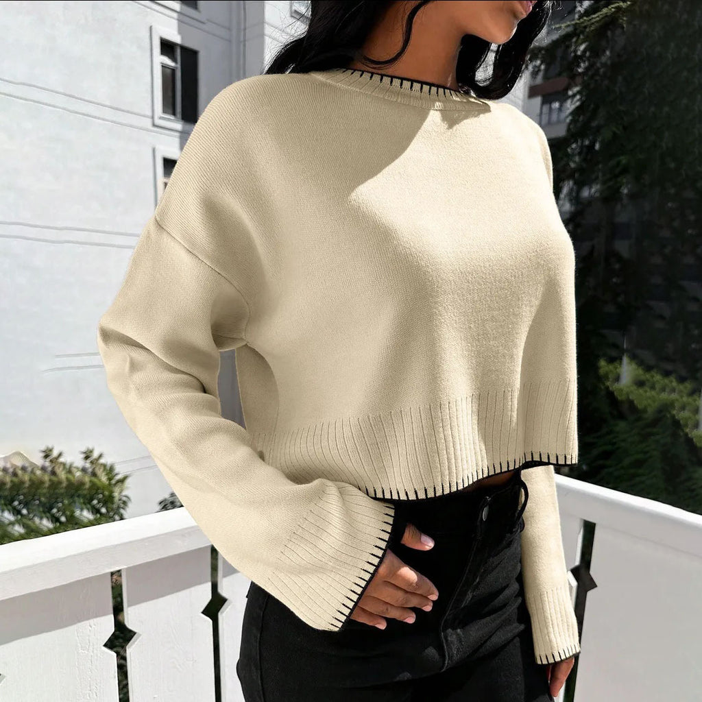 Farbblock-Pullover