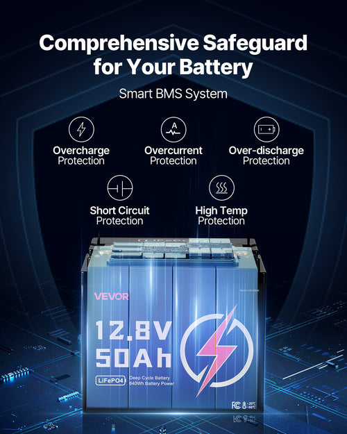 12V 50Ah LiFePO4 Deep Cycle Batterie für RV