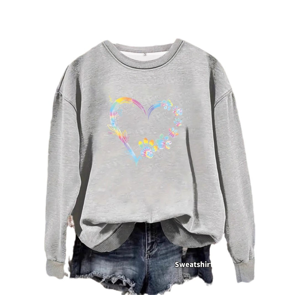 Pullover mit Herz- und Pfoten-Print