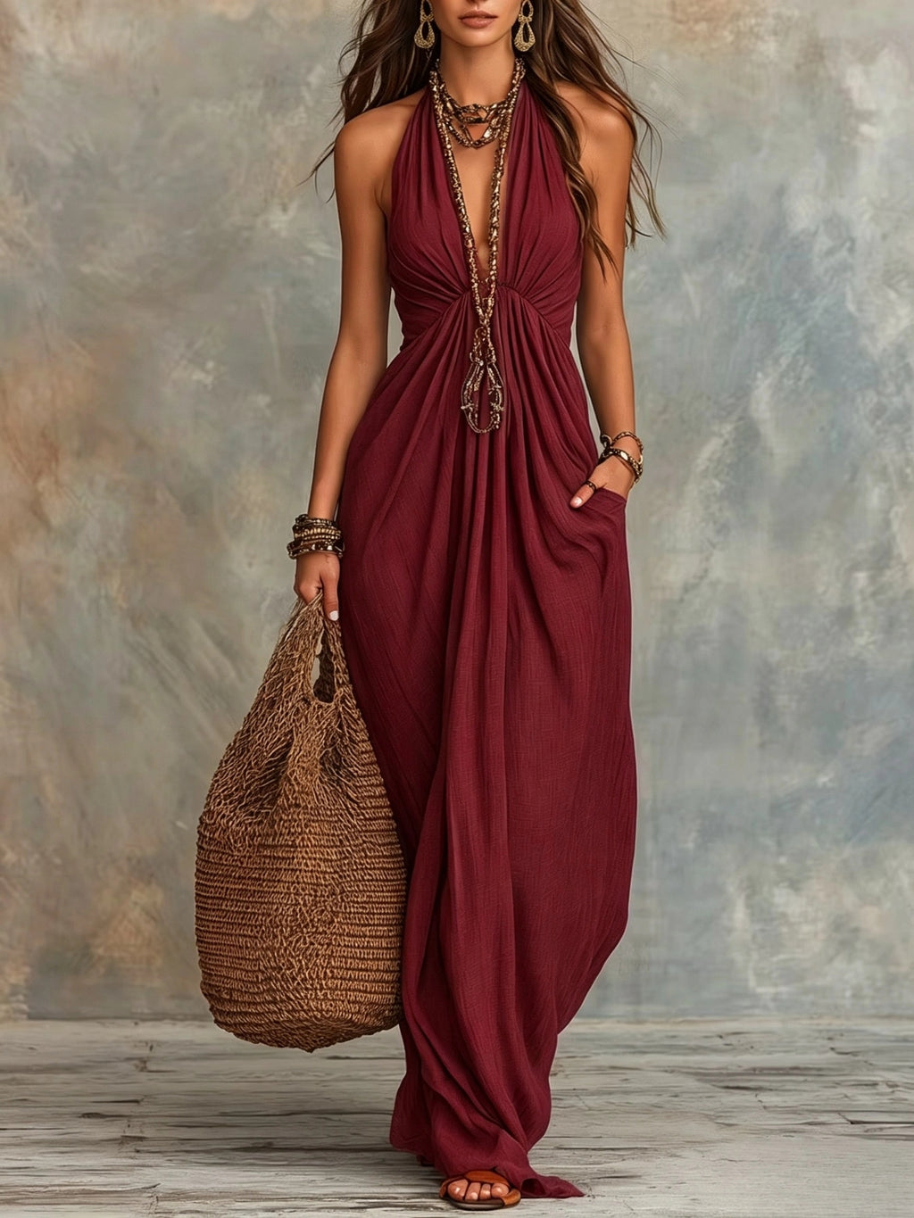 Elegantes Halterneck-Kleid für Damen – Bild 4 | LuxeStyle