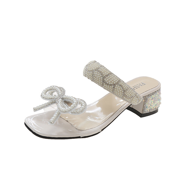 Sandalen mit Schleife und transparentem Riemen – Bild 4 | LuxeStyle