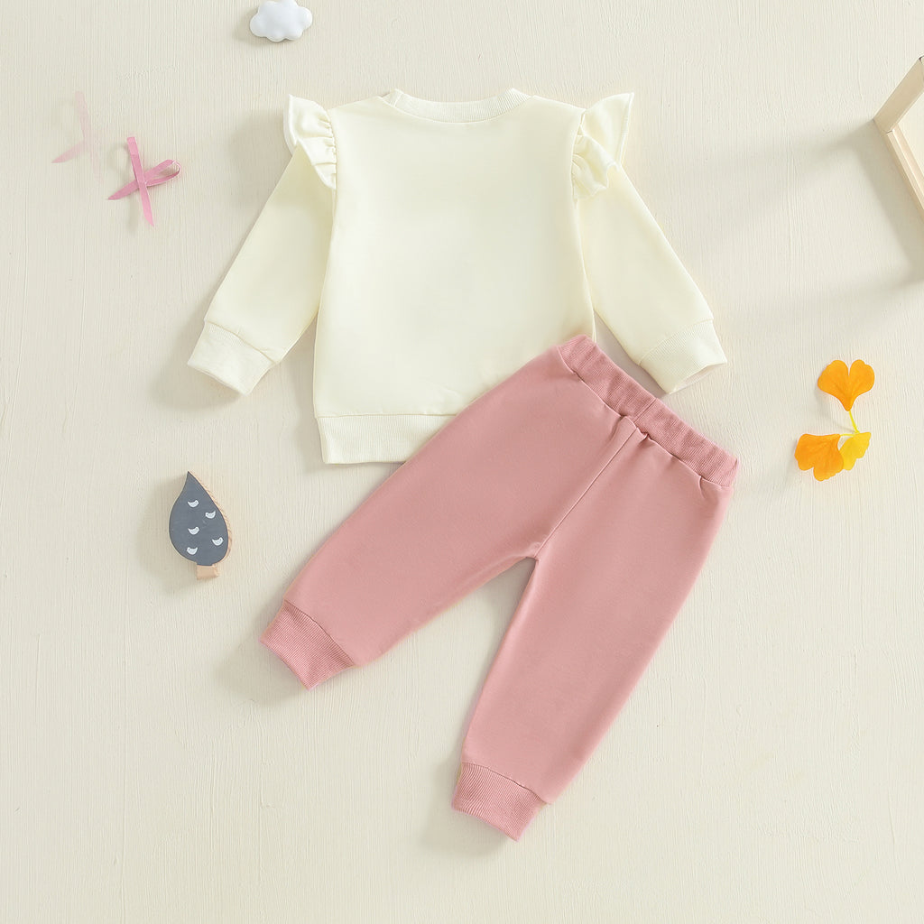 Baby Mädchen Enten- und Buchstaben-Hoodie-Set – Bild 4 | LuxeStyle