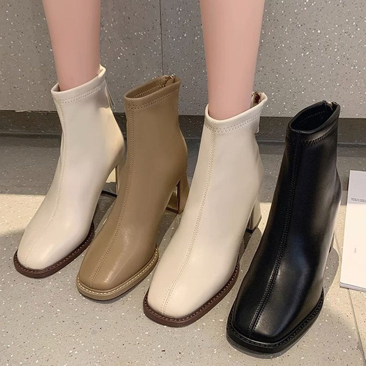 Chunky Ankle Boots mit Reissverschluss
