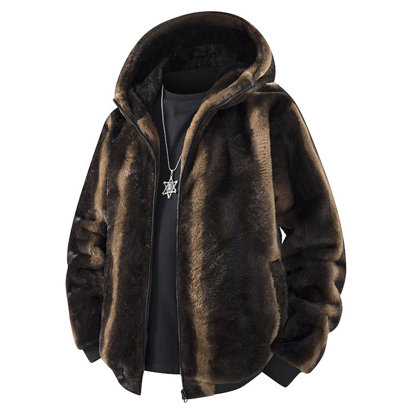Herren Fleece-Cardigan mit Kapuze