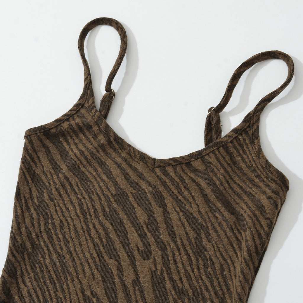 Leopard-Muster Strap-Dress