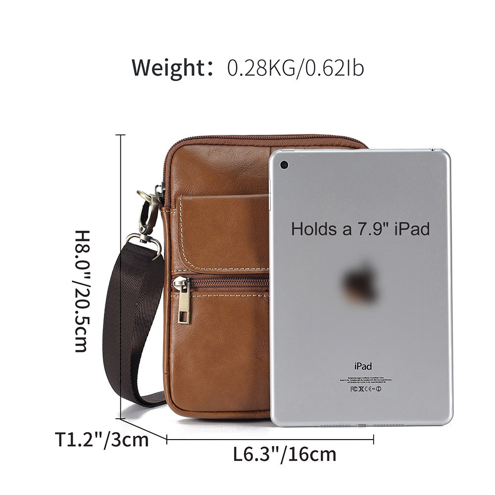 Crossbody-Tasche aus echtem Leder – 6710 Braun – Bild 4 | LuxeStyle