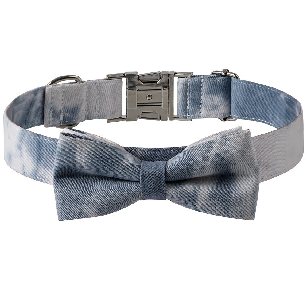 Halsband aus Baumwolle im Tie-Dye-Stil mit Schleife – Bild 2 | LuxeStyle