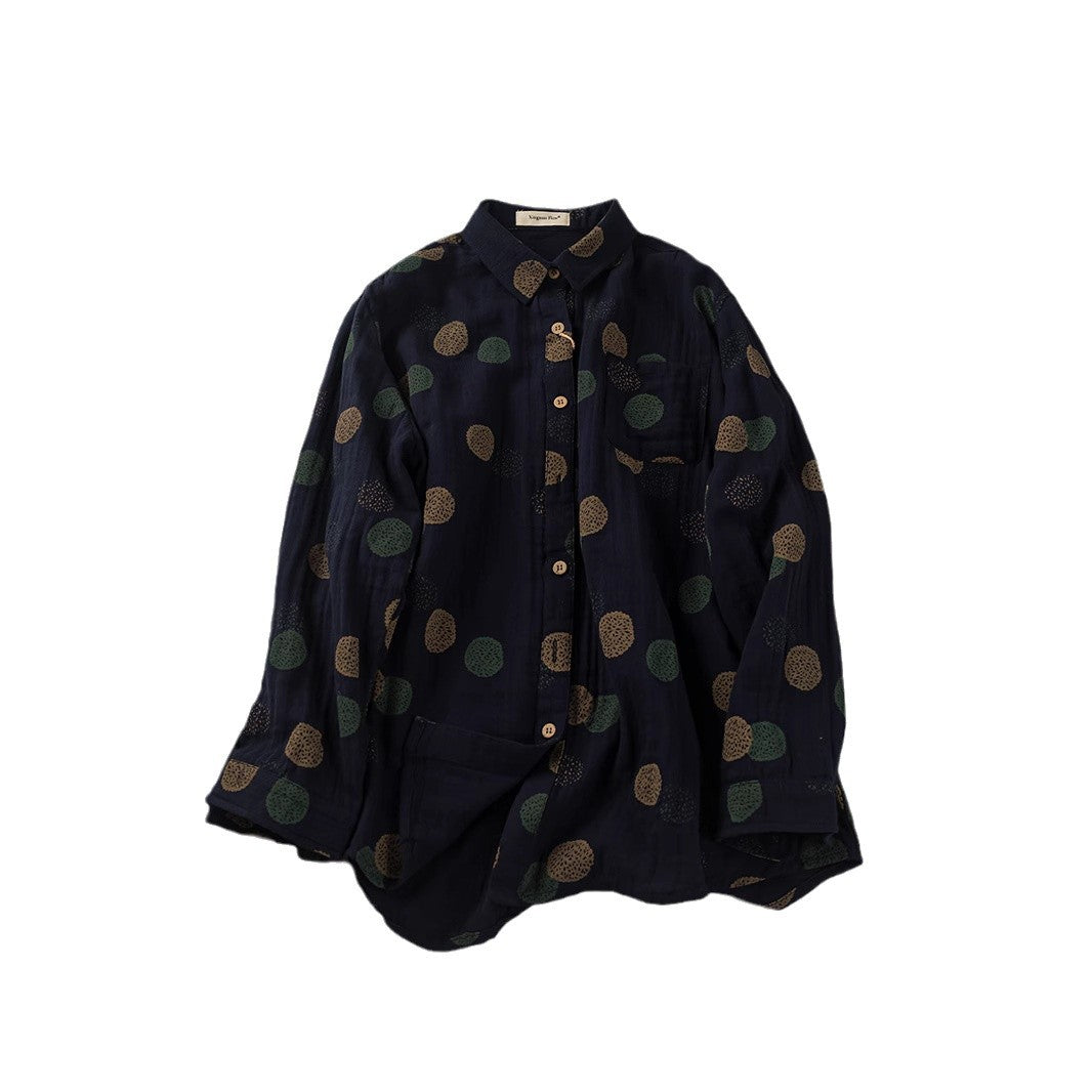 Japanisches Double-Layer Baumwollgaze Langarmshirt – Bild 6 | LuxeStyle
