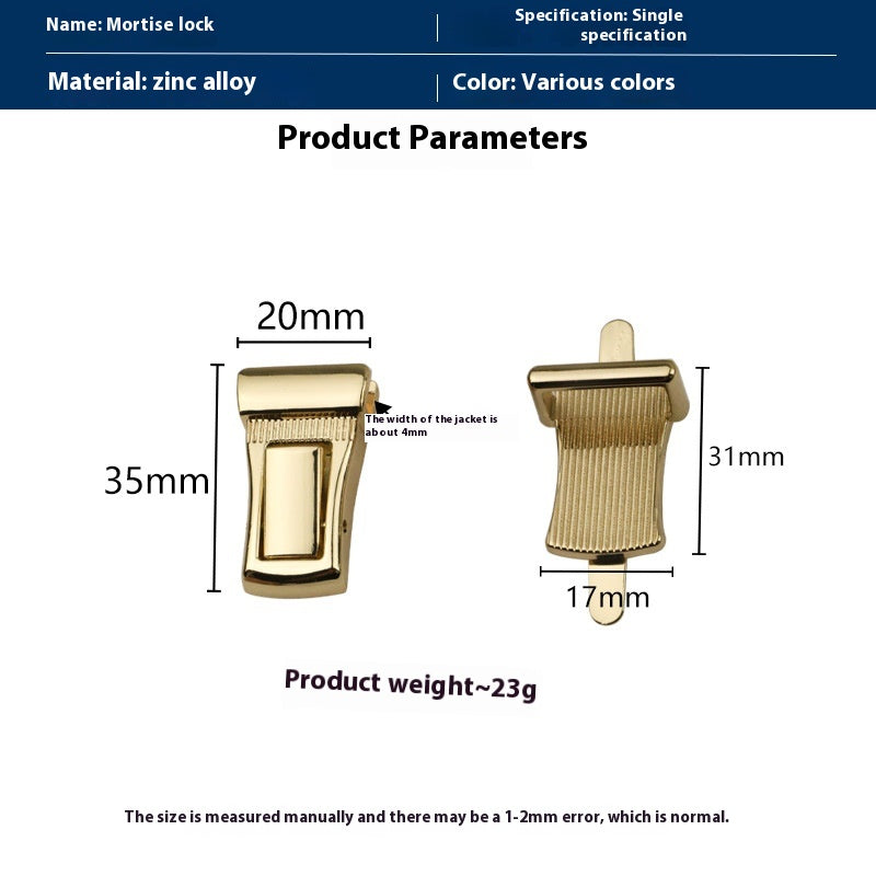 Mortise Lock für Reisegepäck, Ø 20mm – Bild 5 | LuxeStyle