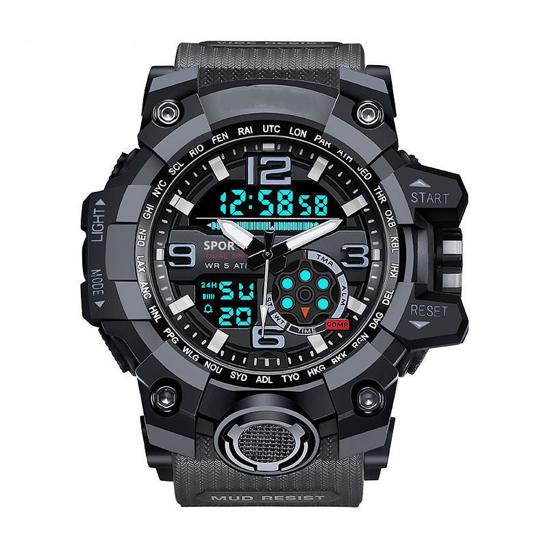 Wasserdichte Sportuhr für Herren mit Dual-Display