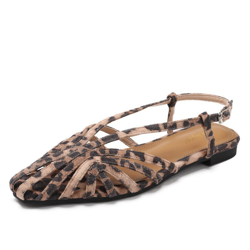 Retro-Wedge-Sandalen mit Flechtmuster