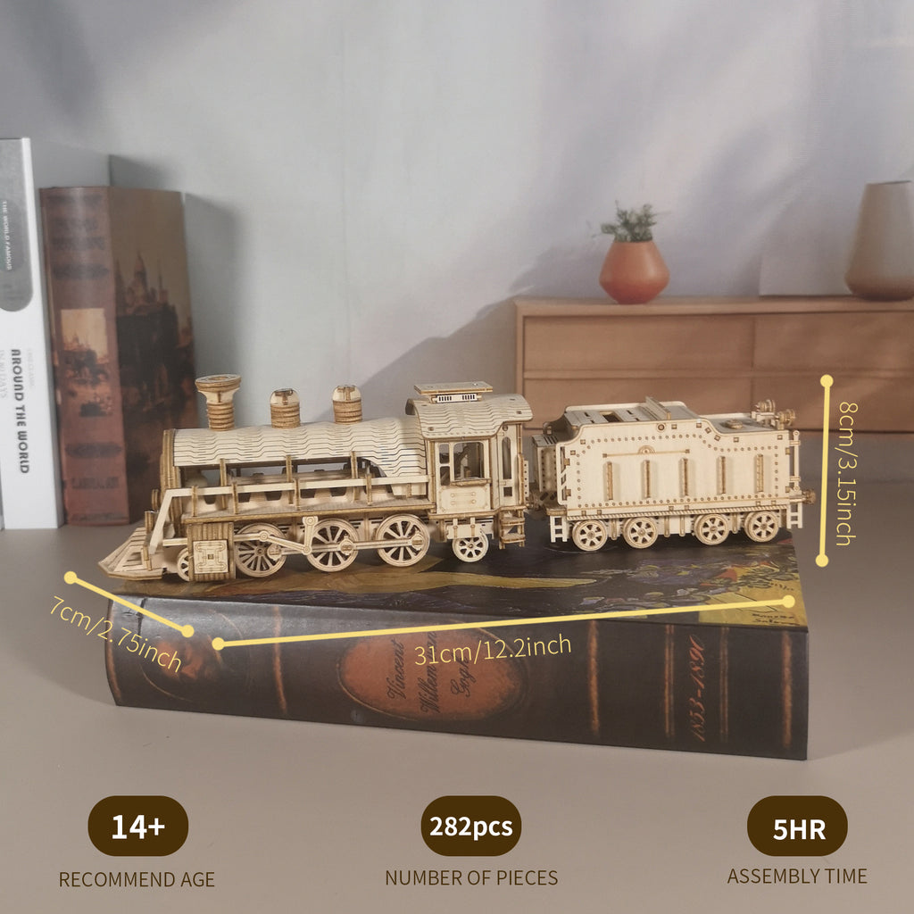 3D Holzpuzzle: Mechanischer Zug
