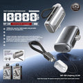 Kompakte 10000 mAh Power Bank mit integriertem Kabel