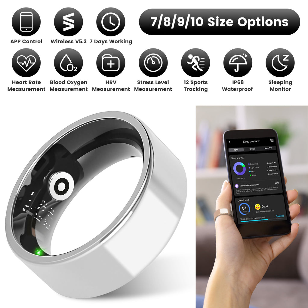 Smart Ring Gesundheits-Tracker mit Ladecase