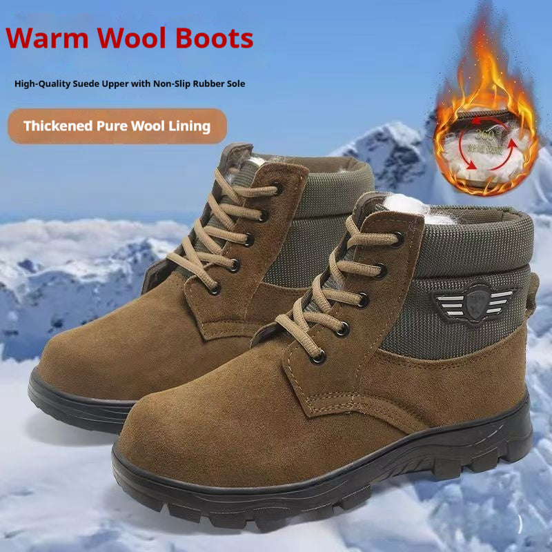 Warme Herren-Boots mit Lammfell-Futter