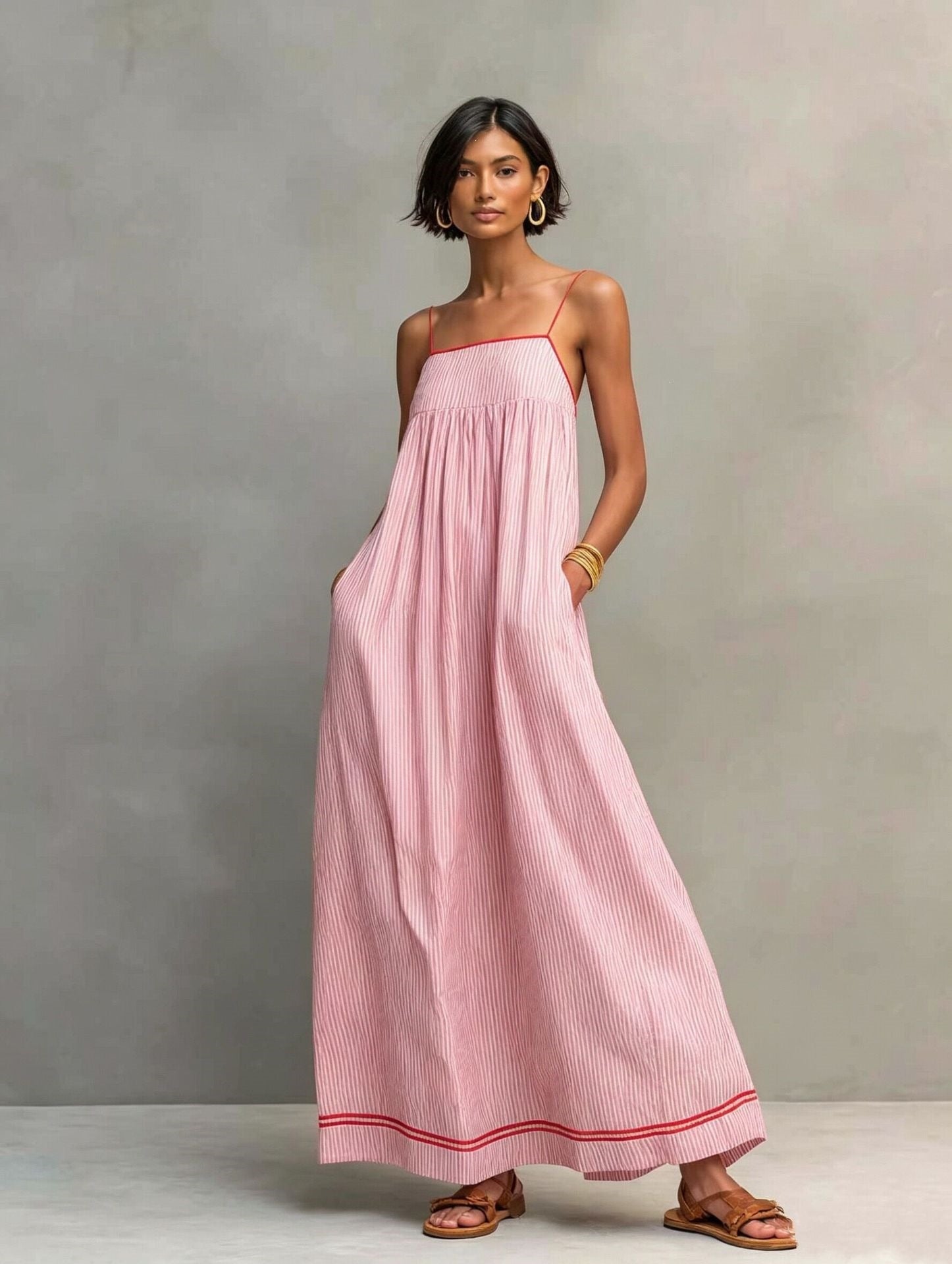 Trägerloses Casual Maxikleid