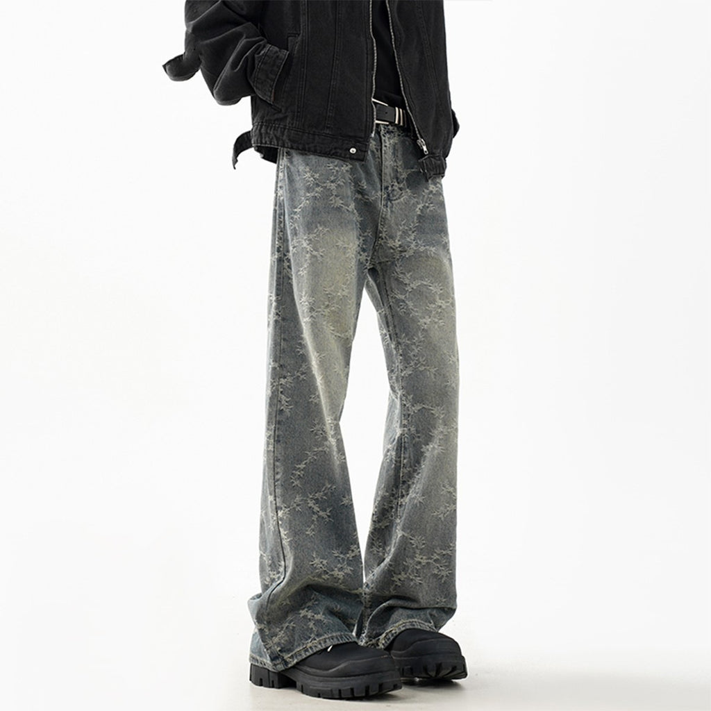 Jacquard Denim Cropped Flared Hose Herren – Bild 3 | LuxeStyle